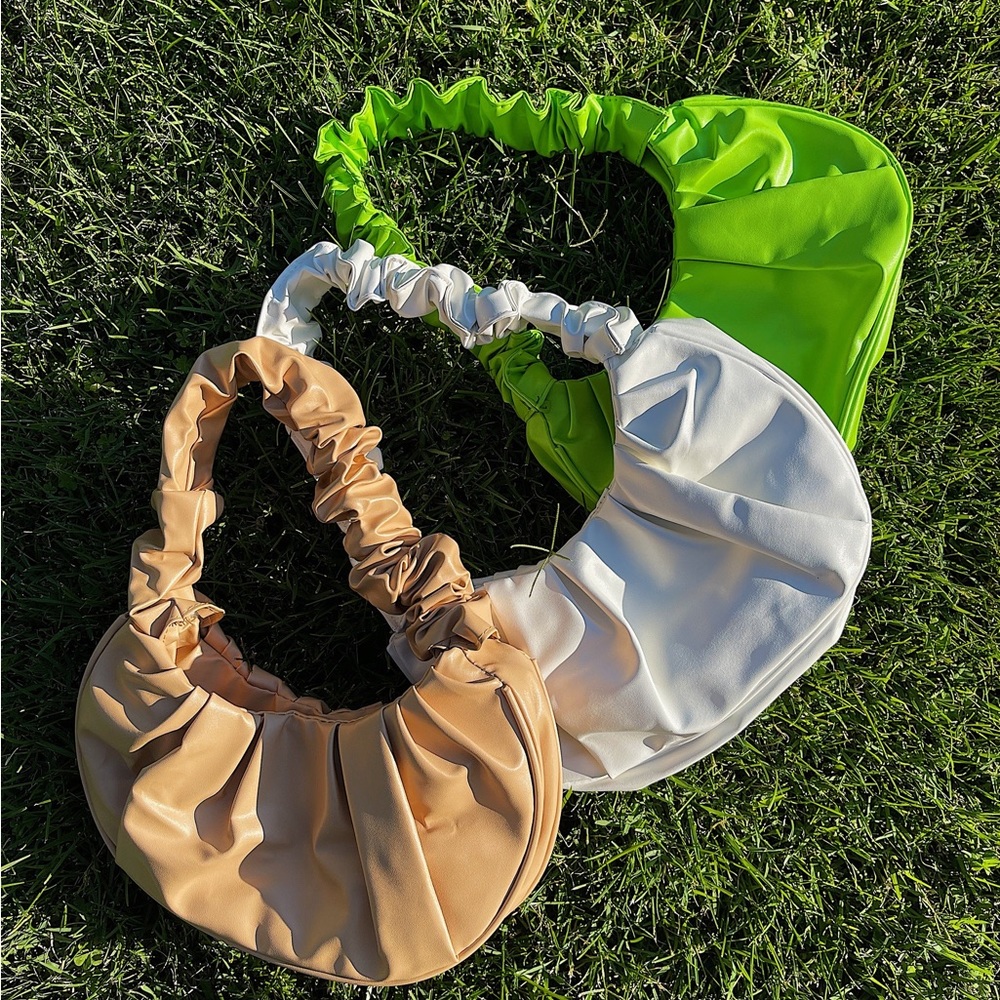 Green Scrunch Textured Purse